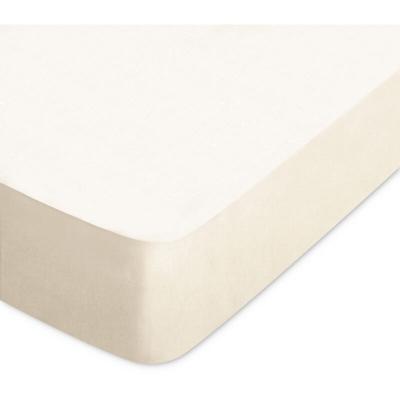 LINNEA  Drap housse uni 180x220 cm bonnet 40 cm 100% coton ALTO Cr&egrave;me