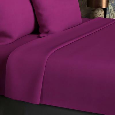 SOLEIL D OCRE Drap plat 260x300 cm en coton 57 Fils SOLEIL D'OCRE cassis