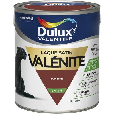 DULUX VALENTINE Laque Valenite - Multi-supports - Satin -Ton bois - 2L