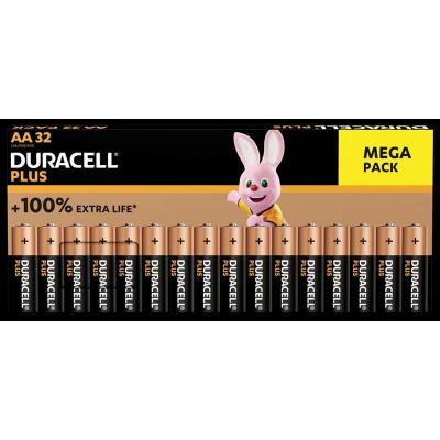 DURACELL  Plus BP32 Lot de 32 Piles alcalines et mangan&egrave;se AA 1,5 V