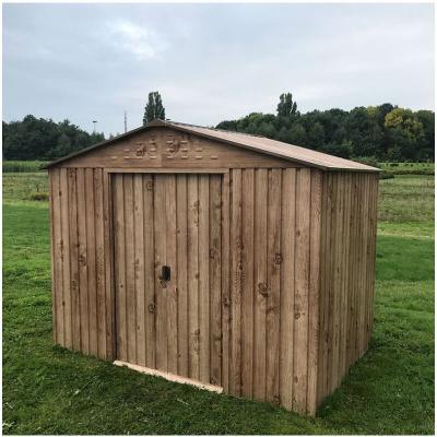 TEPRO Abri de jardin m&eacute;tal imitation bois 4,75m&sup2; + kit ancrage inclus