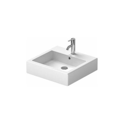 Duravit Meuble vasque Vero 50x47 cm, blanc, ferm&eacute;, avec trou robinet, trop-plein, trou siphon