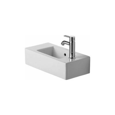 Duravit Meuble lavabo &agrave; main Vero 50x25cm, avec trop-plein, HLP, per&ccedil;age robinet &agrave; gauche, blanc