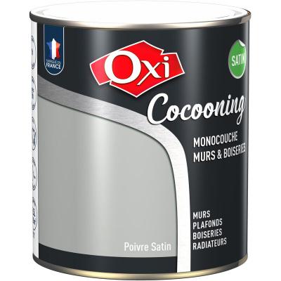 OXI Peinture Murs et boiseries - Monocouche - Satin - Plomb - 2.5L
