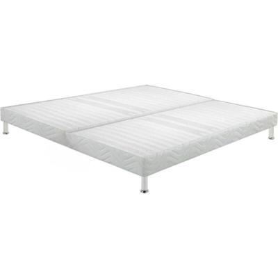 EBAC Sommier tapissier + jeu de pieds 80+80x200 Omega blanc 2x17 lattes