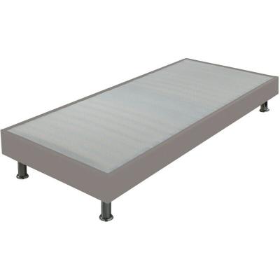 EBAC Sommier tapissier + jeu de pieds 90x190 Omega simili taupe 18 lattes