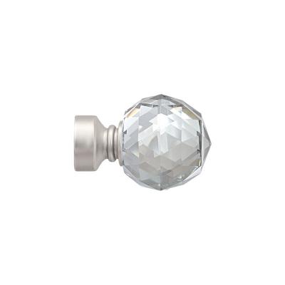 Embout 'Crystal' pour barre &Oslash; 28 mm - Nickel - Diam. 28 mm