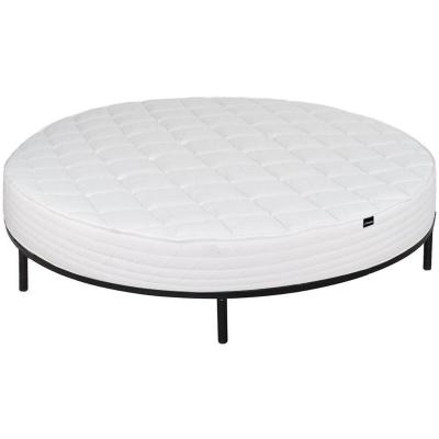 VENTE UNIQUE Ensemble sommier + matelas rond ROMA de DREAMEA PLAY - 220 x 220 cm