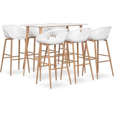 Ensemble de bar 7 pcs Blanc vidaXL30545 - Blanc