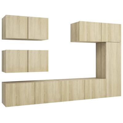 VIDAXL Ensemble de meuble TV 6 pcs Ch&ecirc;ne sonoma Agglom&eacute;r&eacute;  - Sonoma oak