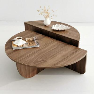 Table basse design restine l90cm bois fonc&eacute; Restine