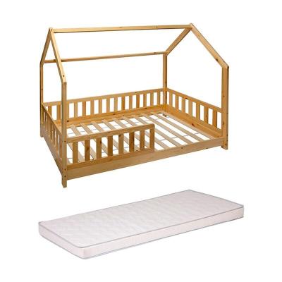 ATMOSPHERA  Lit Cabane Enfant Bosco 90x190 + Matelas 90x190 cm Blanc