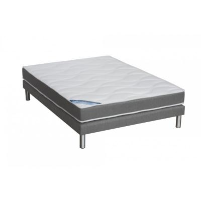 I D LITERIE Ensemble matelas+sommier m&eacute;moire de forme gris chin&eacute; 140x190cm