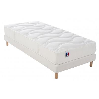 I D LITERIE Idliterie - Ensemble Matelas ep20/21cm 348 ressorts 90x190cm + Sommier