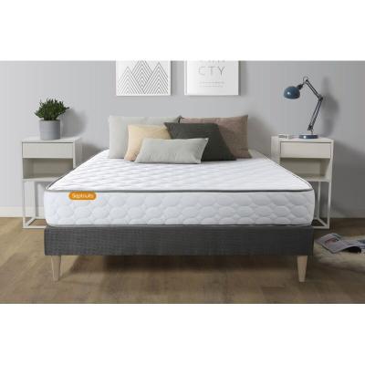 SEPTNUITS Matelas M&eacute;moire de forme + sommier kit gris 160x200 Memo