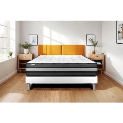 VITALIT Ensemble matelas sommier VITALPOWER ZEN 140 x 190 cm - Couleur: Gris - Gris