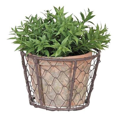 AC DECO Cache pot m&eacute;tal et pot en terre cuite