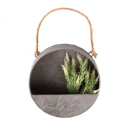 ESSCHERT DESIGN  Jardini&egrave;re Murale Ronde S - D 20 X P 6,7 Cm - Zinc