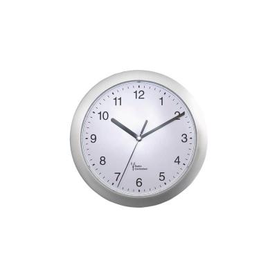 EUROTIME 56787 radiopilot&eacute;(e) Horloge murale 25 cm x 3.8 cm argent