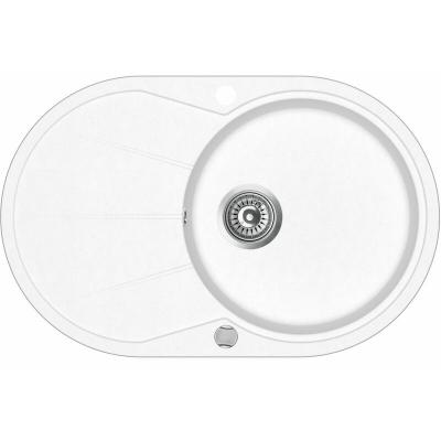  Evier granit blanc - rond avec &eacute;gouttoir - CLARUS