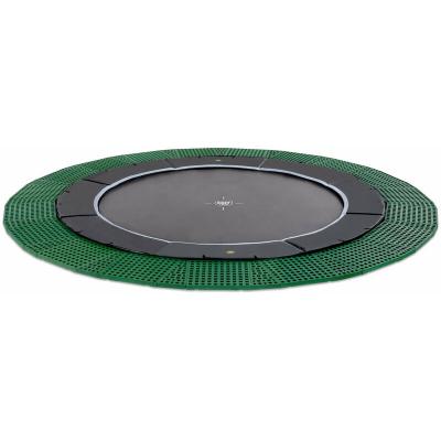 EXIT TOYS Exit Dynamic Trampoline Enterr&eacute; Au Niveau Du Sol &Oslash;427cm Avec Dalles De S&eacute;curit&eacute; Freezone - Noir