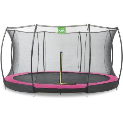 EXIT TOYS Trampoline enterr&eacute; Silhouette &oslash;427cm avec filet de s&eacute;curit&eacute; - rose