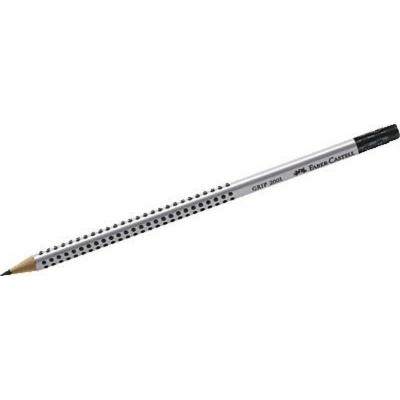 FABER CASTELL Crayon graphite HB - embout gomme - corps triangulaire - mine coll&eacute;e
