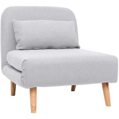 MILIBOO Fauteuil scandinave convertible tissu gris clair amiko