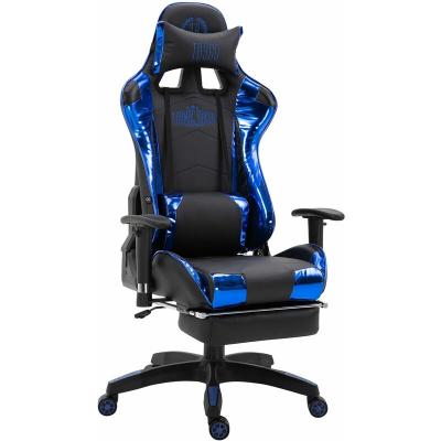  Fauteuil de bureau Turbo xl en similicuir noir/&eacute;clat bleu similicuir m&eacute;tallis&eacute;
