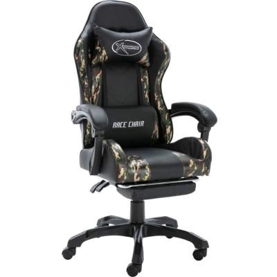 VIDAXL Fauteuil de jeux vid&eacute;o repose-pied Noir/camouflage Similicuir 