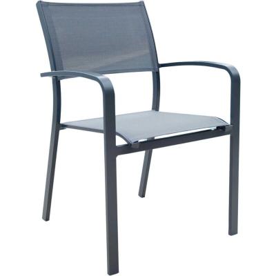 JARDILINE Fauteuil de jardin Milos empilable en aluminium 57 x 61 x 87 cm Gris