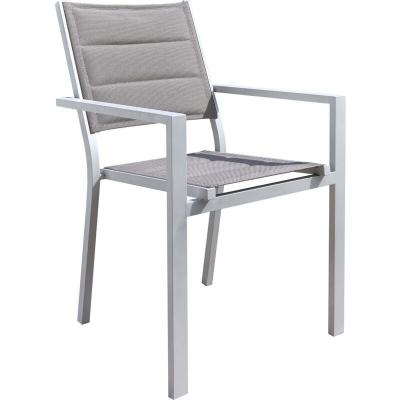 JARDILINE Fauteuil de jardin V&eacute;dra empilable en aluminium 55 x 57 x 85 cm Gris