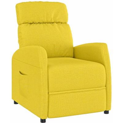  Vidaxl fauteuil inclinable jaune clair tissu