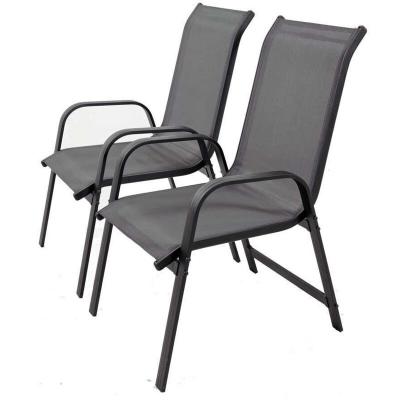 HABITAT ET JARDIN Fauteuil jardin Alu/Textil&egrave;ne ""Porto"" - Phoenix - Gris fonc&eacute; - Lot de 2