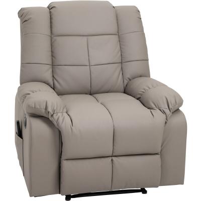 HOMCOM Fauteuil massage dossier inclinable synth&eacute;tique gris