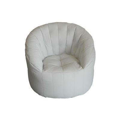 TALAMO ITALIA Fauteuil rond rembourr&eacute;, couleur blanche, Dimensions 80 x 80 x 80 cm
