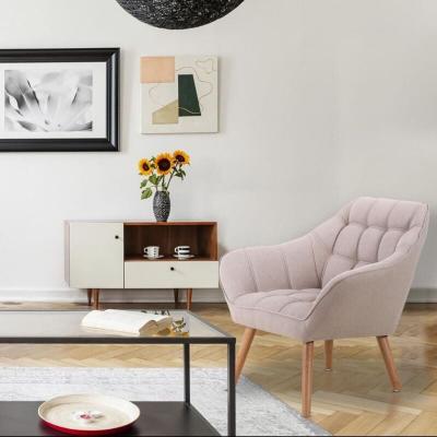 LES TENDANCES Fauteuil Scandinave Zentao Tissu Beige - Beige