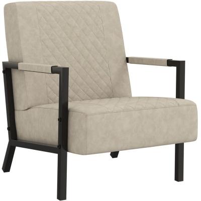 VIDAXL Jack - fauteuil lounge velours gris clair et m&eacute;tal noir