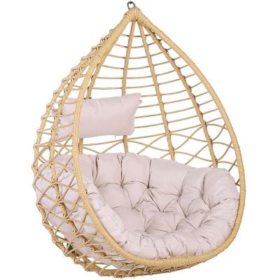 BELIANI Fauteuil suspendu en rotin beige
