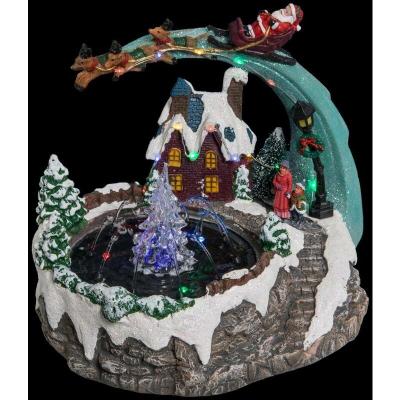 OSE - Village de No&euml;l fontaine &agrave; eau lumineuse