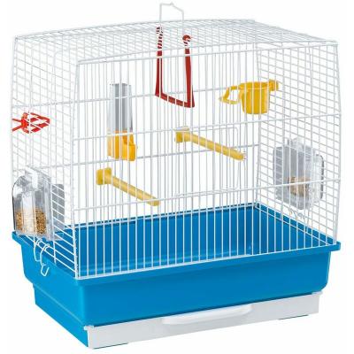 FERPLAST Cage pour oiseaux - REKORD 2 - Canaris - Bleu - Petit - A monter soi-m&ecirc;me - Int&eacute;rieur