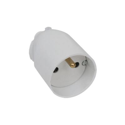 DEBFLEX  fiche femelle 2p+t 16 a sortie droite a coiffe blanc