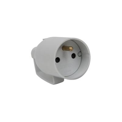 DEBFLEX Fiche femelle avec anneau 2P+T 16A droite a coiffe gris - Gris