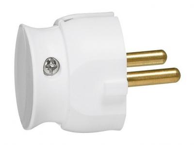 LEGRAND  - Fiche 2P+T 16 A - Extra Plate - Sortie Lat&eacute;rale - Blanc