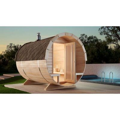 FINNTHERM Sauna tonneau  M&eacute;ribel Naturel , 42 mm &Eacute;paisseur de paroi 215 x 280 cm
