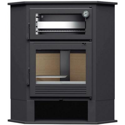 FM CALEFACCION FM Po&ecirc;le &agrave; bois d'angle en acier CH-8 R 9,5kW avec four inox