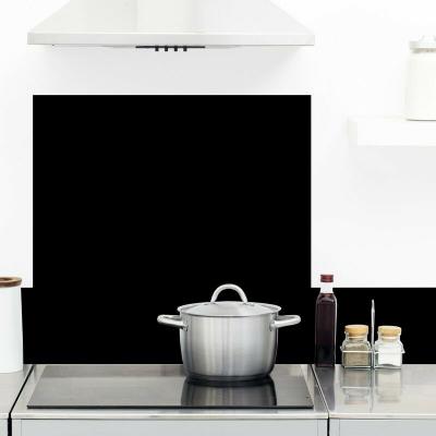 99DECO Cr&eacute;dence cuisine Fond de hotte ALU L 60xH 70cm Noir Uni