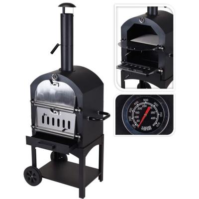 VAGGAN Vargan - Barbecue &agrave; charbon de bois - four &agrave; pizza - fumoir - 3 en 1