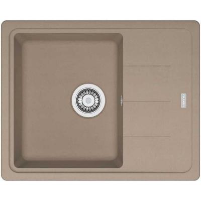 FRANKE Evier Basis BFG 611-62 Fragranit Oyster 1 cuve avec &eacute;gouttoir (r&eacute;versible) &agrave; encastrer 62 x 50 cm 