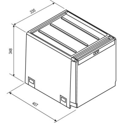 FRANKE Poubelle cube 40 &agrave; fixer &agrave; l'int&eacute;rieur du meuble 2 bacs de 14l CDP-015627FRK